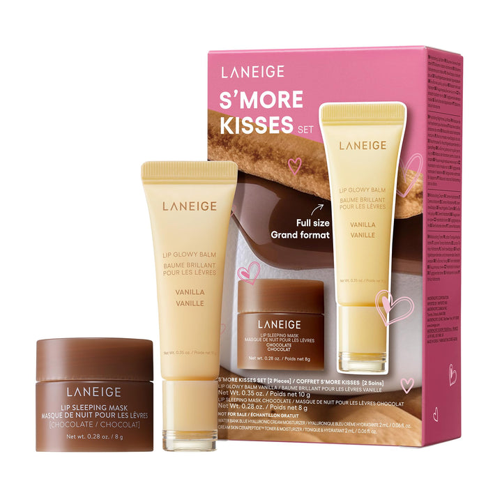 LANEIGE front packaging of S’more Kisses Set showing both products and aroma benefit