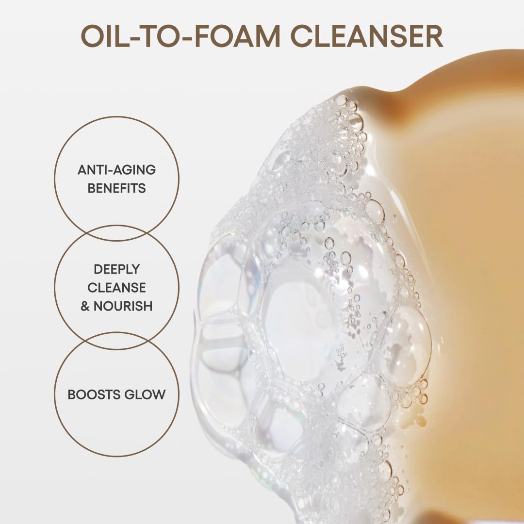 LANEIGE close-up of oil-to-foam texture, demonstrates transformative cleansing action