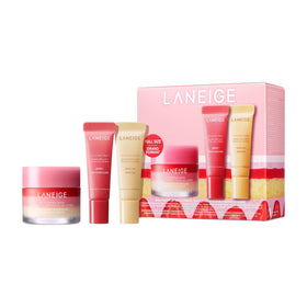 LANEIGE trio front packaging showing full set and vibrant branding for gifting benefit