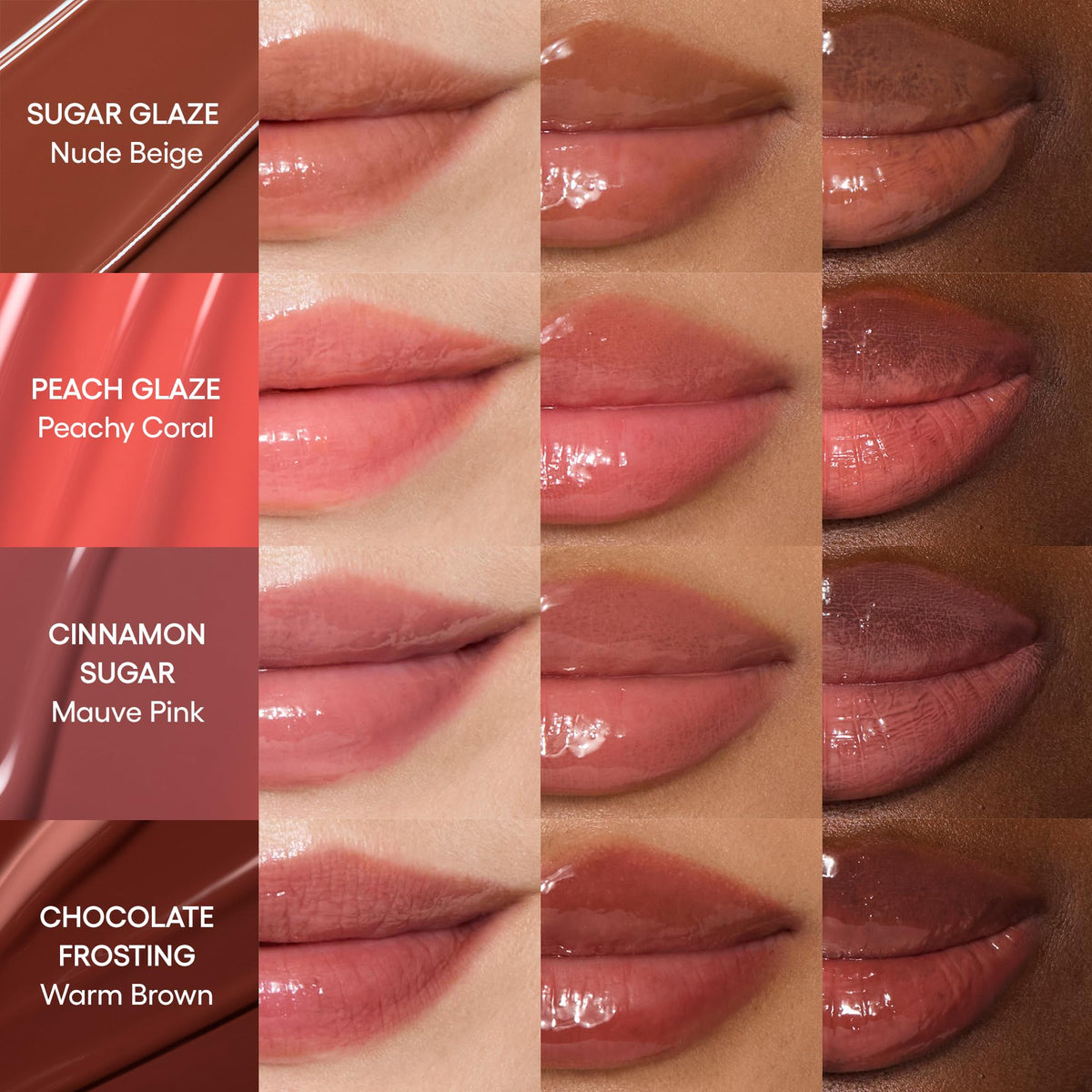 LANEIGE three shades displayed to compare color intensity and versatility benefit
