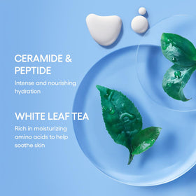 LANEIGE Water Sleeping Mask jar open to reveal gel-cream, portraying overnight hydration boost