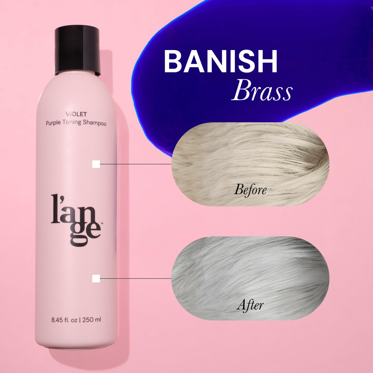 L'ANGE HAIR being applied to blonde hair demonstrating toning in use