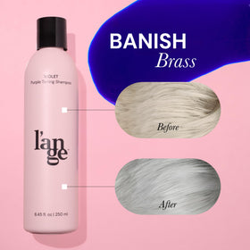 L'ANGE HAIR being applied to blonde hair demonstrating toning in use