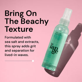 L'ANGE HAIR close-up on label highlighting texture spray features and clean formula