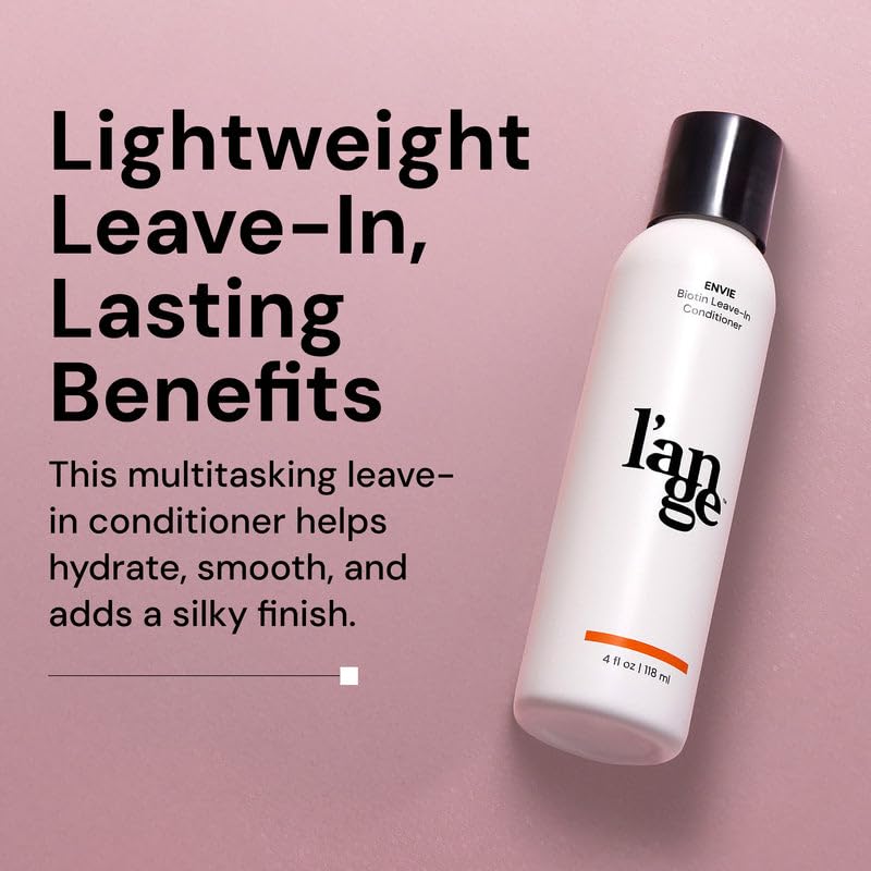 L'ANGE HAIR label close-up highlighting ingredients and UV protection