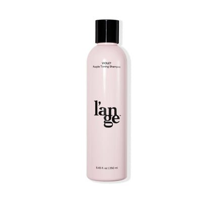 L'ANGE HAIR front bottle showing design and product benefit of brassiness control