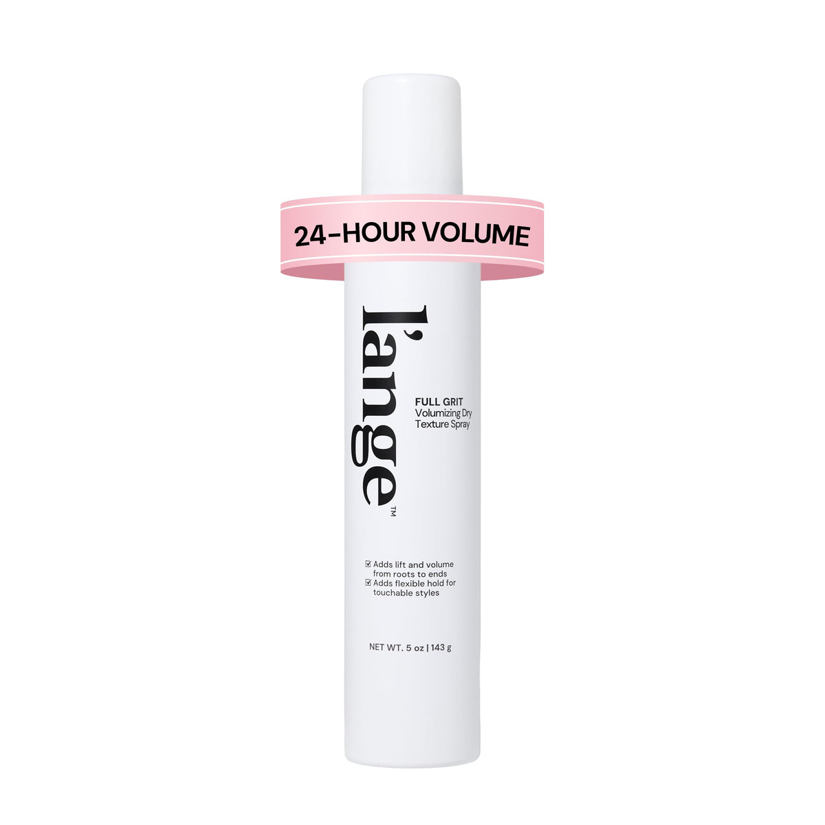 L'ANGE HAIR front packaging showing volumizing dry texture spray benefit