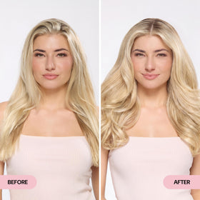 L'ANGE HAIR before-and-after styling results with added volume