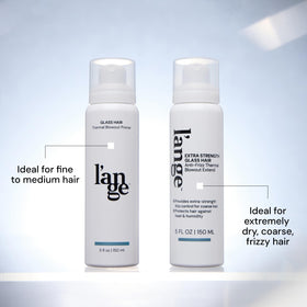 L'ANGE HAIR mist texture on hair illustrating lightweight, non-greasy finish