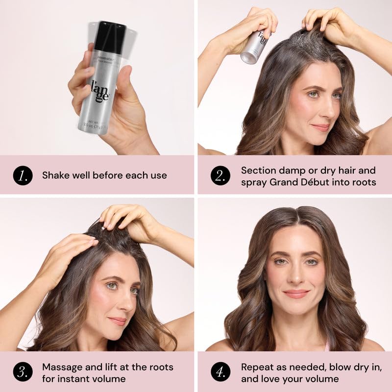 L'ANGE HAIR applying foam to damp roots for immediate volume