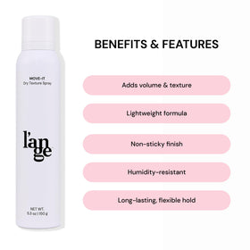 L'ANGE HAIR product held in hand showing size and portable benefit for on-the-go use