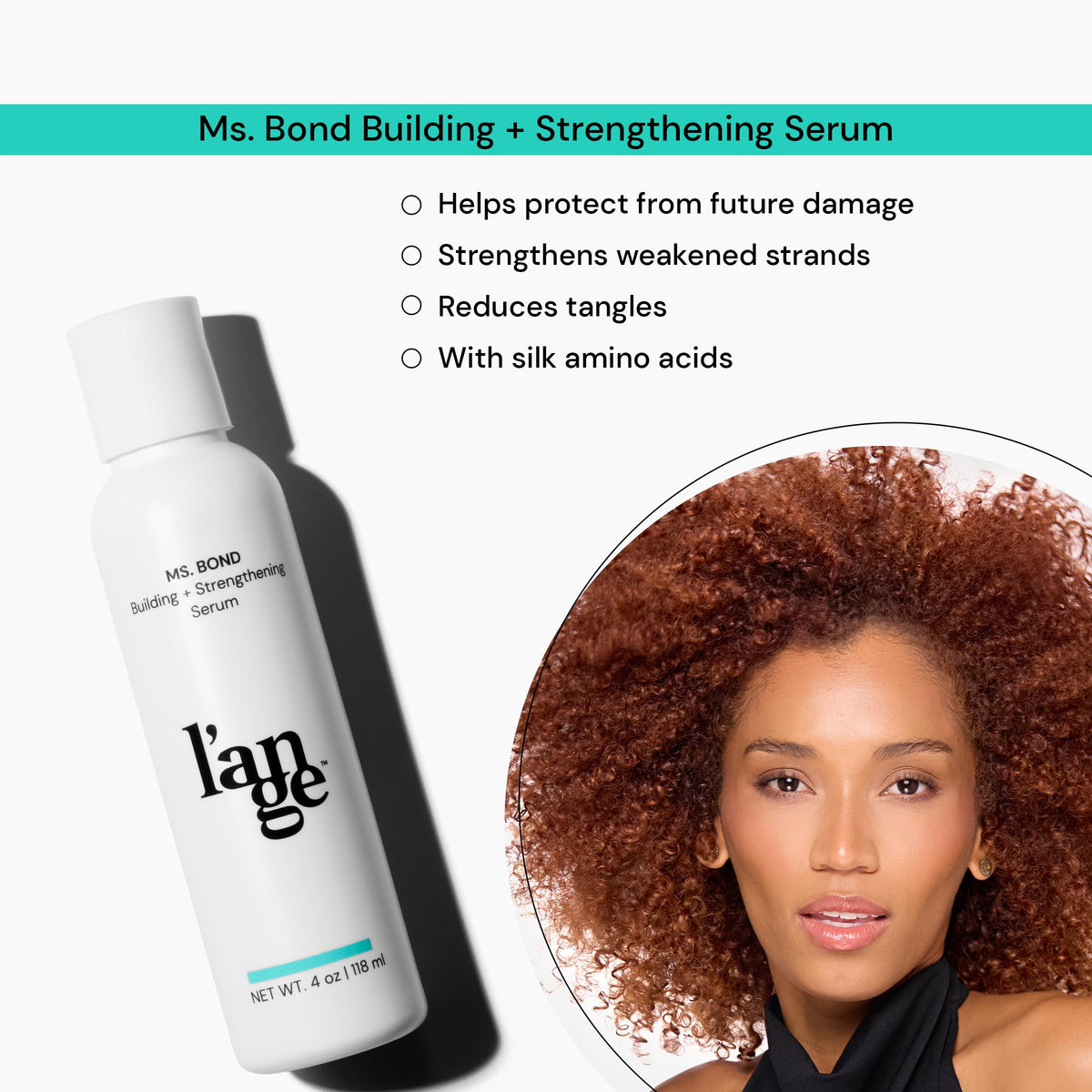 L'ANGE HAIR serum texture pouring from nozzle demonstrating smooth application benefit