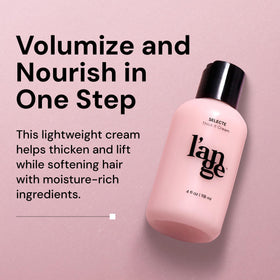 L'ANGE HAIR cream texture close-up demonstrating lightweight spreadable formula benefit