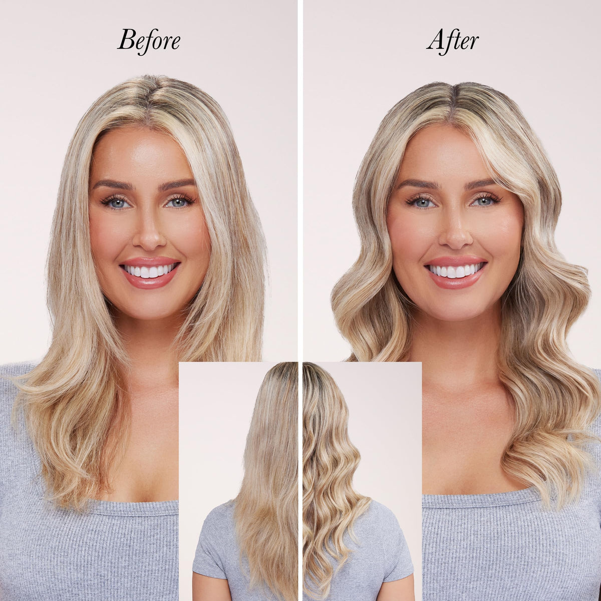 L'ANGE HAIR serum drop on hand showing lightweight texture and absorbency