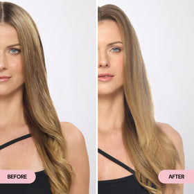 L'ANGE HAIR application at roots demonstrating quick oil absorption and lift
