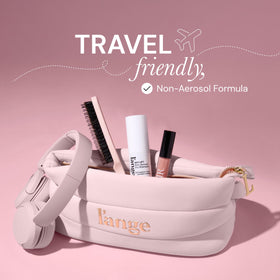 L'ANGE HAIR in a carry-on bag showing on-the-go refresh benefit