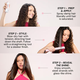 L'ANGE HAIR sprayed on damp hair before blow-dry to protect and smooth