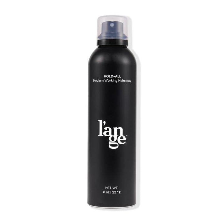 L'ANGE HAIR front packaging showing sleek 8 oz bottle and brand identity for easy storage