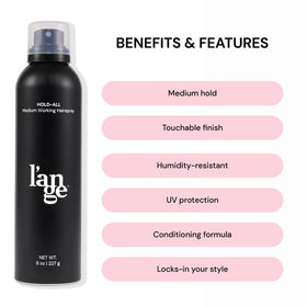 L'ANGE HAIR nozzle close-up demonstrating controlled spray for precise application