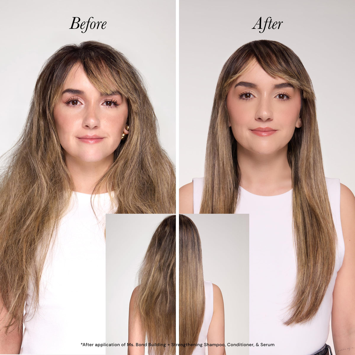 L'ANGE HAIR applied to wet hair illustrating easy distribution and detangling benefit