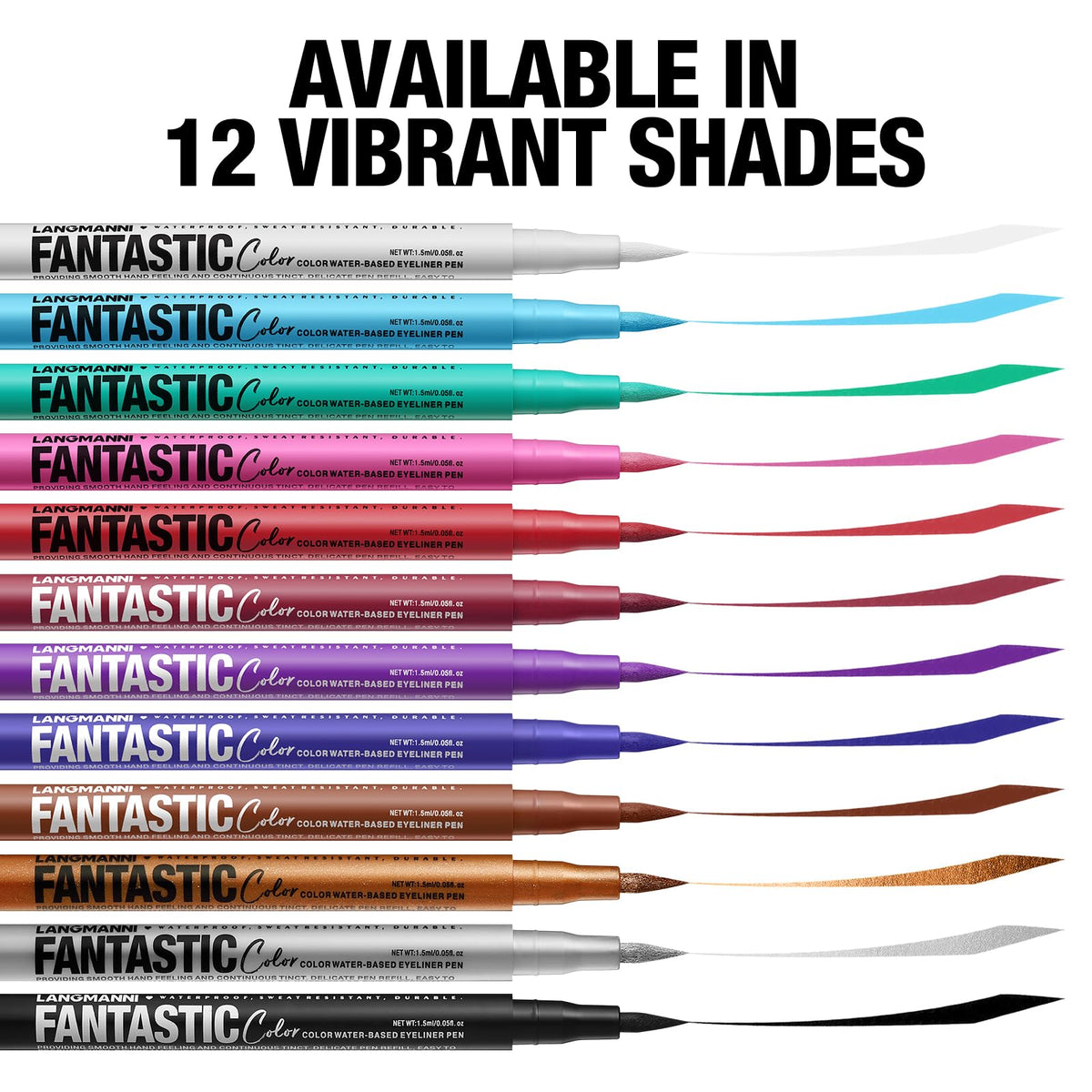 LANGMANNI twelve pens arranged to display full matte color range clearly