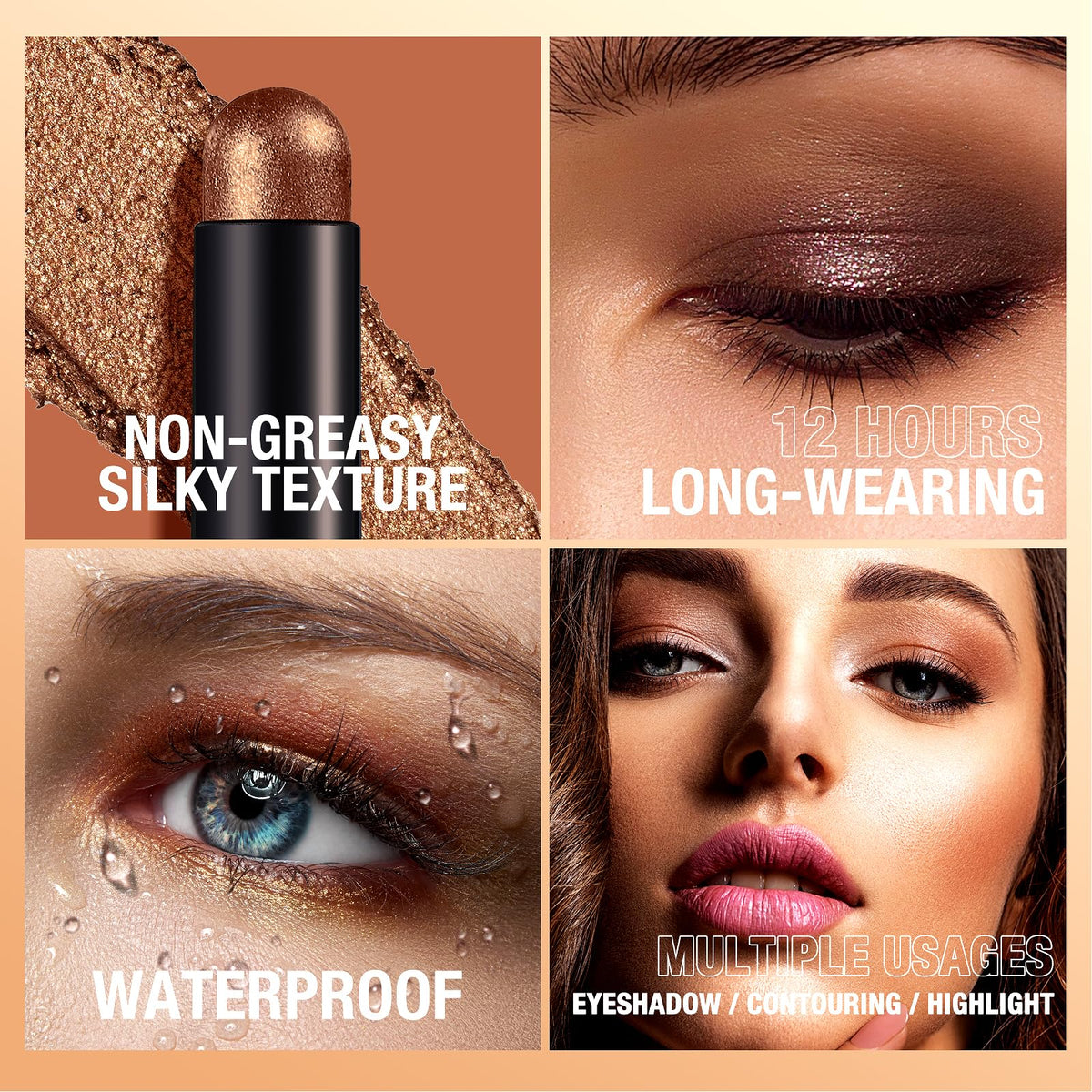 LANGMANNI close-up of creamy stick tip illustrating smooth, blendable texture