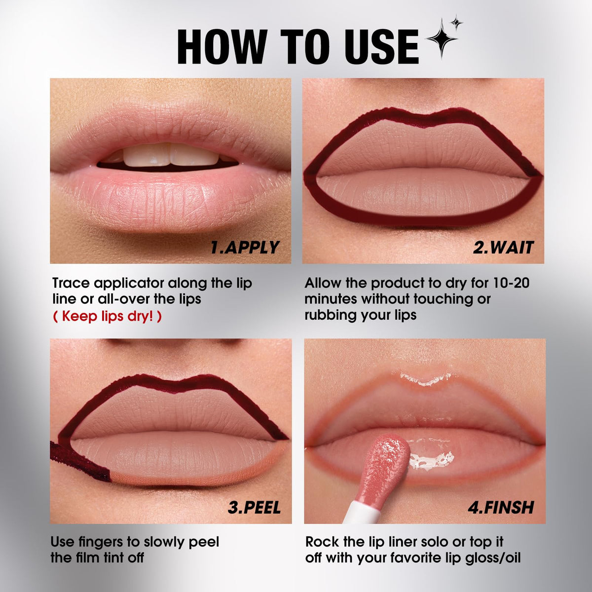 LANGMANNI flat side used to fill lips for uniform matte coverage
