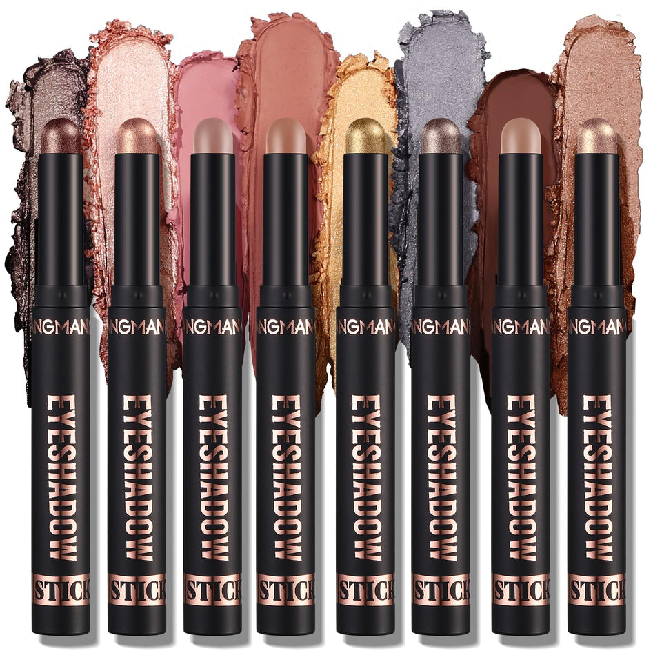 LANGMANNI front packaging showing eight eyeshadow sticks, convenient gift set