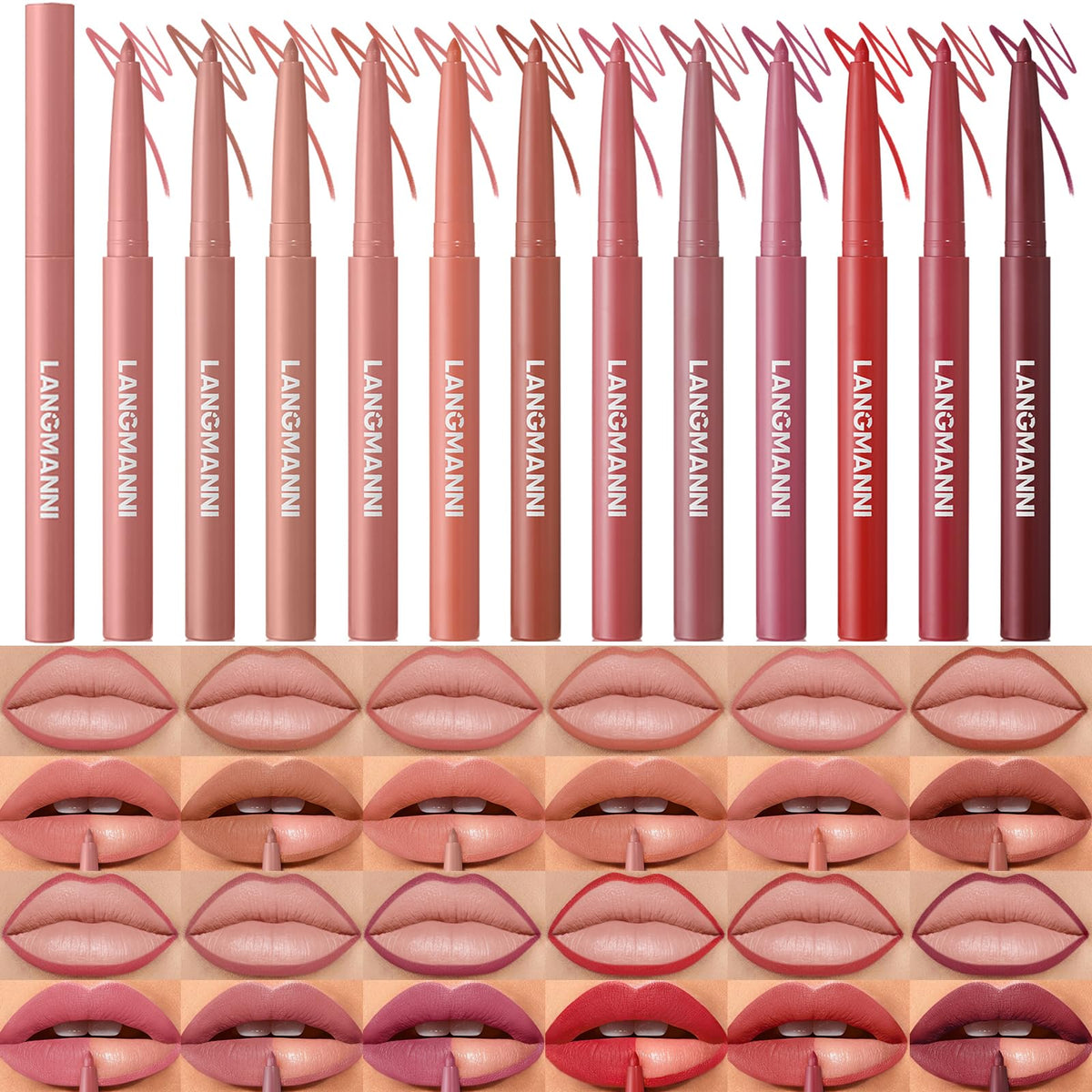 LANGMANNI front packaging showing all 12 liners for easy selection