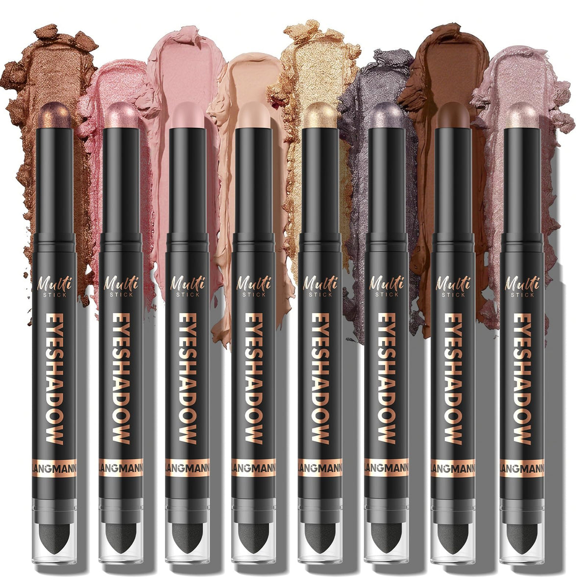 LANGMANNI front view of eight-color set shows variety and portability