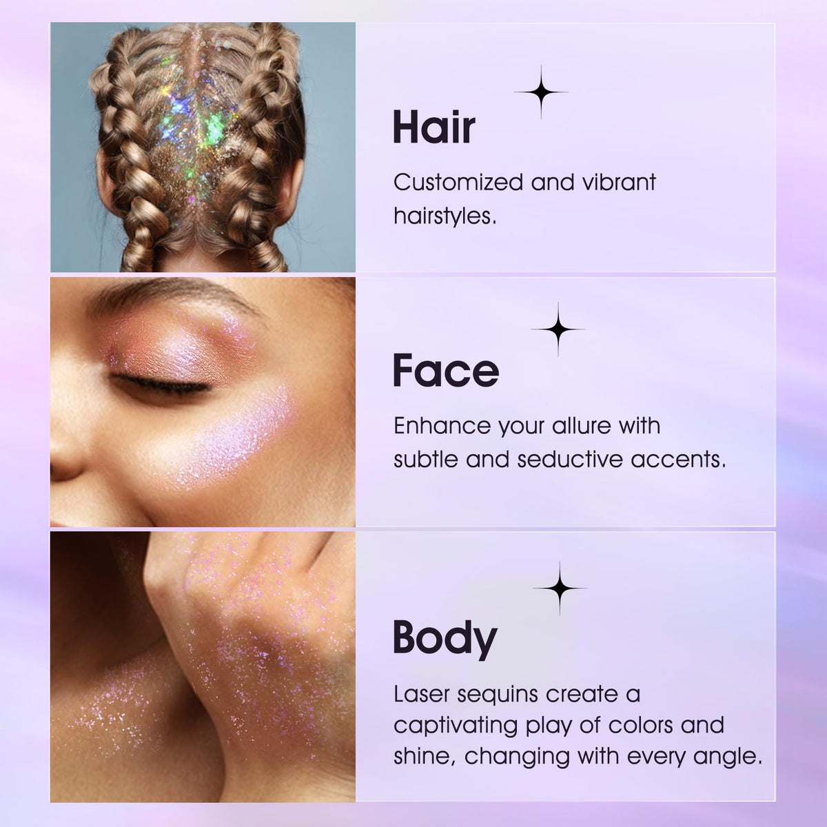 LANGMANNI hair accent streak demonstrating vibrant sparkle and quick application