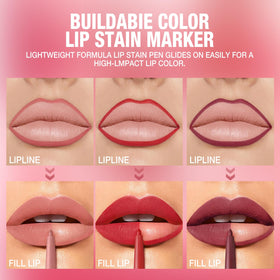 LANGMANNI liner in use outlining lips for defined long-wear look