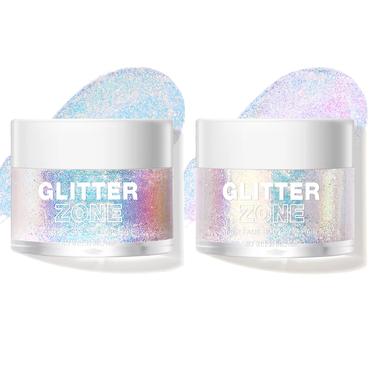LANGMANNI jar front view Golden Ocean showing holographic shine for bold highlights