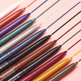LANGMANNI pencils inside a makeup bag in lifestyle scene showing everyday convenience benefit