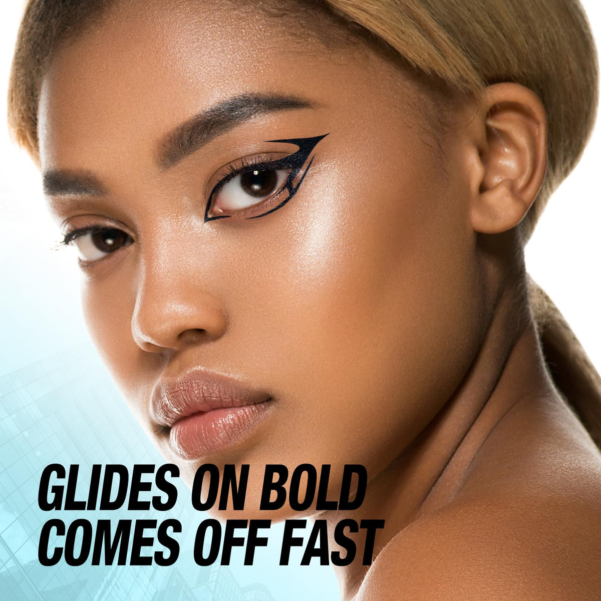LANGMANNI model at party wearing neon liner for standout look