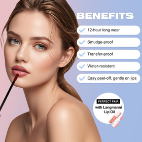 LANGMANNI demonstration peeling film to show long-lasting wear benefit