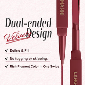 LANGMANNI texture swatch on skin demonstrating velvet matte finish and true-to-tone payoff