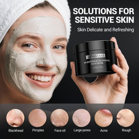 LANGULLCI charcoal and kaolin powder raw ingredients highlighting purifying action
