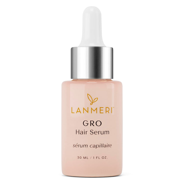 Lanmeri front packaging bottle showing clean, vegan scalp serum benefits