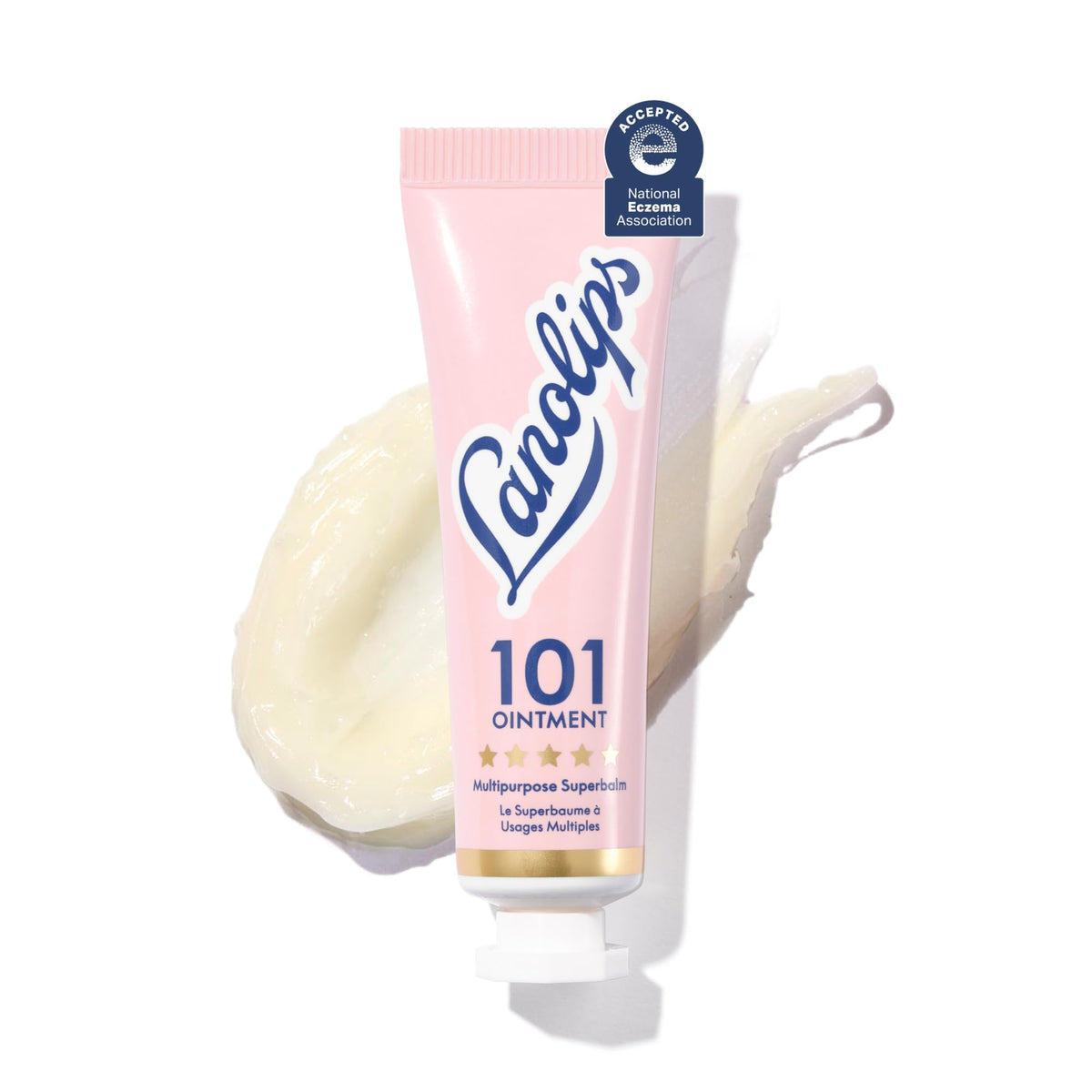 Lanolips tin front view showing compact balm and clear labeling for portability