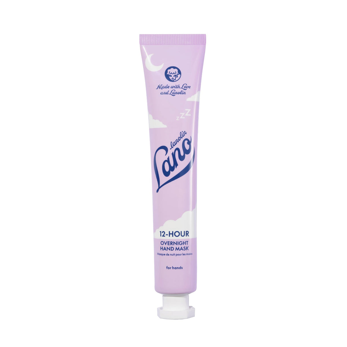 Lanolips hand mask front tub showing packaging and size benefit travel-friendly care