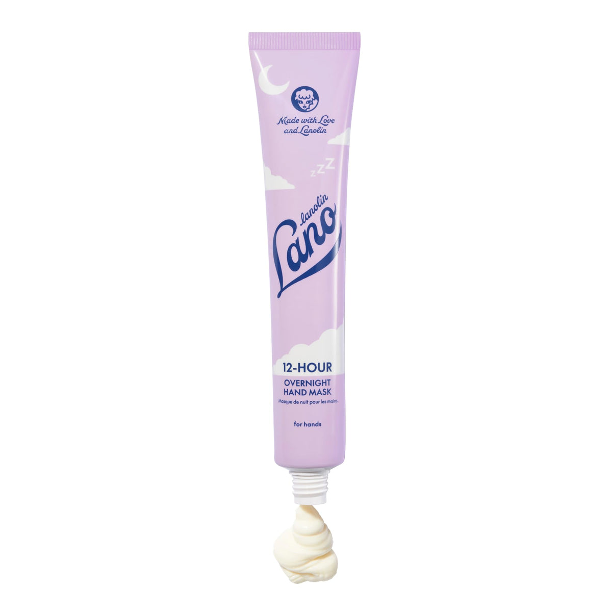 Lanolips jar beside ingredients label highlighting lanolin ceramides hyaluronic benefit