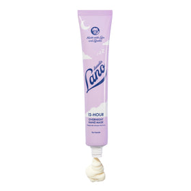 Lanolips jar beside ingredients label highlighting lanolin ceramides hyaluronic benefit