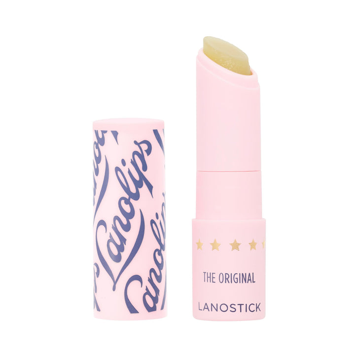 Lanolips Lanostick front view showing slim stick and label for quick identification
