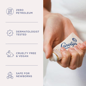 Lanolips on nightstand lifestyle setting for overnight repair