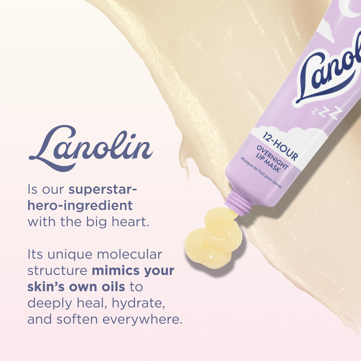 Lanolips ingredient visual with ceramides and hyaluronic acid benefits
