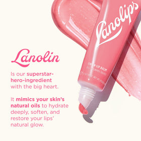 Lanolips Rose open cap with stick visible for easy on-the-go application