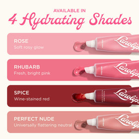 Lanolips Rose next to coin to show 12.5g compact size and portability