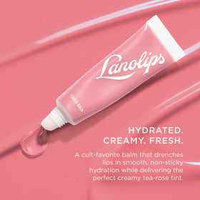 Lanolips Rose balm texture close-up demonstrating creamy nourishing glide