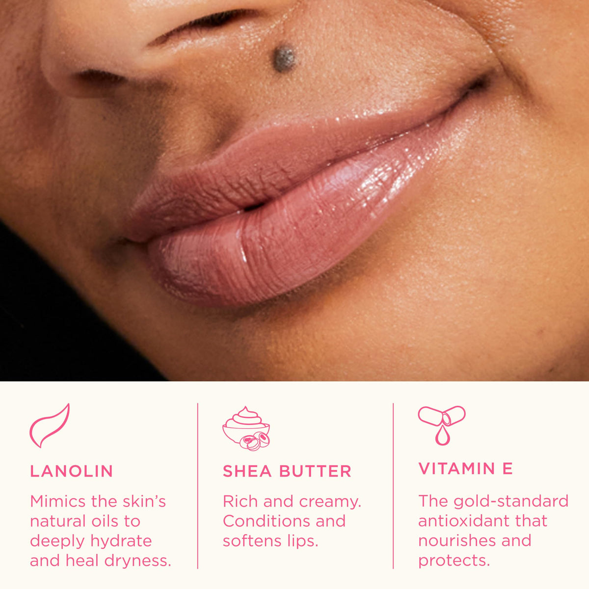 Lanolips open stick with cap off showing smooth balm tip for easy daily application